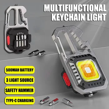 מיני פנס LED נטענת כיס מחזיק מפתחות אור חיצוני חירום פנס קמפינג נייד קלח עבודה מנורה מבטחים Hamme