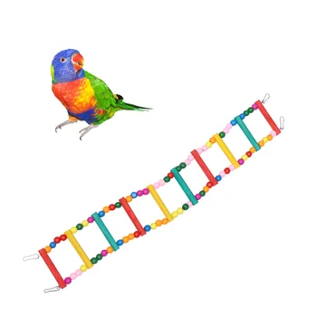 צבעוני חרוזים מדרגות התוכי תלוי גשר עץ ציפור טיפוס סולם צעצוע מצחיק התוכי משחקים, צעצוע, צעצועים