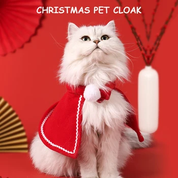 דקורטיבי מחמד הגלימה נוח חתול לתלבושת חג המולד חג המולד חתול קטיפה סנטה הגלימה מחמד Cosplay תלבושות חג המולד מסיבת