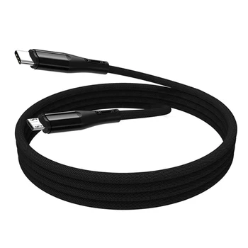 עמיד PVC UsbC TypeC מיקרו USB כבל נתונים עבור GalaxyS7S6 טבליות מצלמות טלפונים 2m1m1.5 מ ' (שחור )