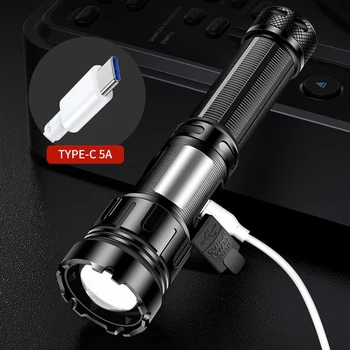 XHP50 נייד פנס 800LM COB LED חיצוני פנס מסוג-C נטענת USB IPX4 עמיד למים טיולים קמפינג ציוד