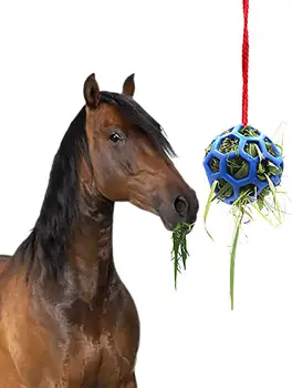 1 מחשב סוס להתייחס הכדור חציר מזין צעצוע עז מזין הכדור מסתובב האכלה צעצוע סוס סוס עיזים כבשים להקל על הלחץ, סוס Stabl
