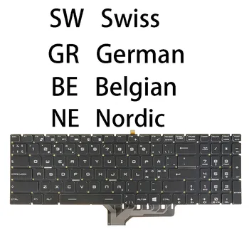השוויצרי גרמני, בלגי נורדי SD פי NW דנית מקלדת MSI MS-1791 MS-1792 MS-1794 MS-1795 MS-1799 MS-179B MS-179C RGB תאורה אחורית