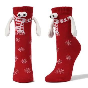 חדש קריקטורה חג המולד זוג גרבי חג המולד מצחיק מחזיקים ידיים חידוש גרב חומר רך גרביים מתנות לזוגות המשפחה האוהבים