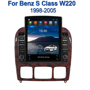 אנדרואיד 12 Carplay 5G עבור טסלה אנכי רדיו במכונית וידאו סטריאו מרצדס S Class W220 S280 S320 S350 S400 S430 S500 GPS