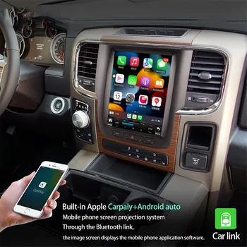 128G ברכב נגן מולטימדיה אנדרואיד 12 דודג ' ראם 1500 2013-2018 וידאו אנכי סטריאו מסך ניווט GPS Carplay יחידת הראש