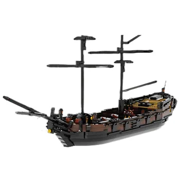 MOC יצירתי מומחה רעיונות של ימי הביניים ספינת פיראטים מעצר הספינה בניית מודל בלוקים לבנים להאיר DIY צעצועי כיף לילדים מתנות
