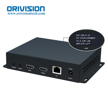 ORIVISION H265 HEVC HDMI מקודד וידאו IPTV OLED SRT RTSP RTMP של הזרמת וידאו מקודד