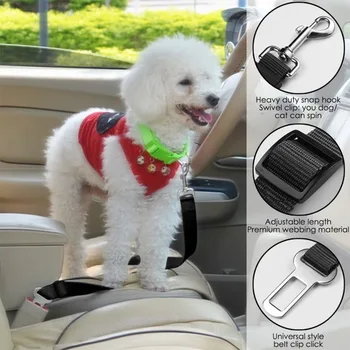 ניילון מתכווננת את הכלב במכונית חגורת בטיחות הנסיעה לsaftey החגורה הכלב החתול קולר אביזרים חיכוך החבל עבור כלבים קטנים ציוד לחיות מחמד