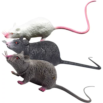 3 יח ' חיה צעצועים הדמיה העכבר מפחיד מזויף עכברוש מפחיד צעצועים קטנה מסיבת ליל כל הקדושים קישוט אביזרים Pvc הילד