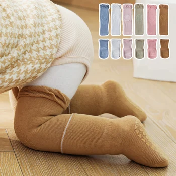 החורף בייבי מחממי רגליים גרב להגדיר עבה חם מגיני הברכיים בשביל ילדה בנים זוחל מוצק צבע החלקה הרצפה גרביים לתינוק אביזרים