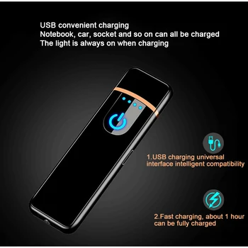 אופנה מגע מיני נטענת USB מצת נייד אולטרה-דק יכול לשים קופסת סיגריות מצית סיגריה אלקטרונית