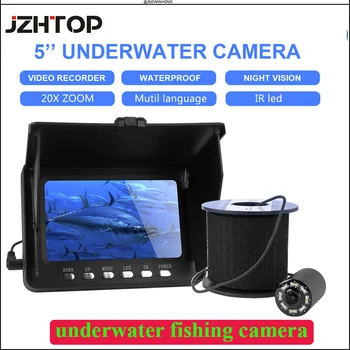 5'HD 1080P מוצא דגים מתחת למים לדוג המצלמה DVR הסוללה 5000mah 20xzoom 4 IR נוריות 4 נוריות הלבנות