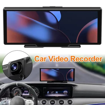 10.26 אינץ DVR המכונית 4K 1080P אלחוטית Carplay אנדרואיד אוטומטי המחוונים וידאו, סטריאו, מסך מגע LCD TF תמיכה 256GB שליטה קולית