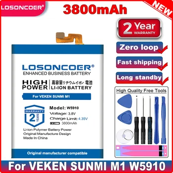 LOSONCOER באיכות טובה 3800mah סוללה W5910 סוללה עבור VEKEN SUNMI M1 W5910 סוללות