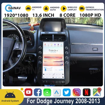 13.6 אינץ אנדרואיד רדיו במכונית על דודג המסע JCUV 2008 2009-2013 ברכב נגן מולטימדיה סטריאו מקלט ראש יחידת ניווט GPS