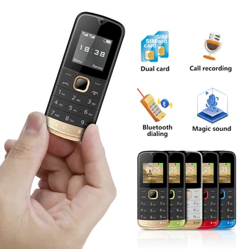 סרוו BM555 מיני נייד טלפון 1.54 אינץ מצלמה קסם הקול 2G GSM Sim כפול FM WhatsAPP Bluetooth חיוג אוטומטי התשובה דקל הסלולר