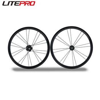 Litepro 16Inch 349 74x112MM חיצוני 7Speed Wheelset 16 20Holes 4. הנושאים סגסוגת אלומיניום גלגלים חישוקים עבור ברומפטון אופניים