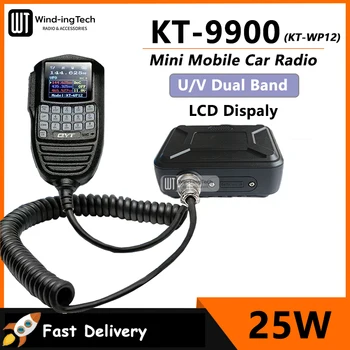 KT-WP12 QYT KT-9900 נייד רדיו במכונית 25W Dual Band VHF UHF Mini מכשיר קשר ארוך טווח תצוגת LCD 200 ערוצים חזיר רדיו