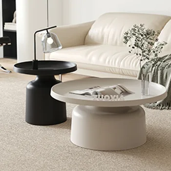 נורדי בסלון שולחן קפה בעיצוב מודרני עגול איטלקי שולחנות קפה פרימיום שחור טבעי קאפי Tische ריהוט הבית