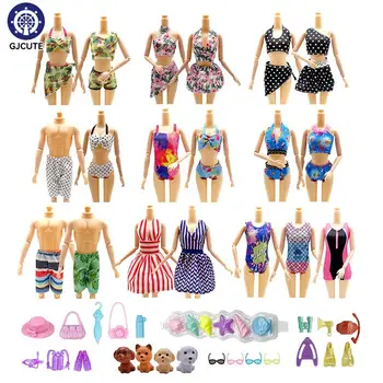 יפה הבובה בגדי הבובות בגדי ים בגדי צעצועים מיניאטוריים רחצה מיני החוף תלבושות מעטפת ציוד צלילה שחייה אביזרים