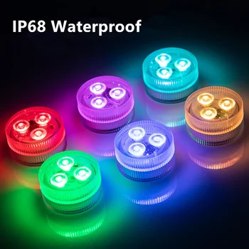 3 LED צלילה אור גן אורות מתחת למים אור IP68, עמיד למים צוללת האור שלט רחוק IR בריכת שחייה צף המנורה