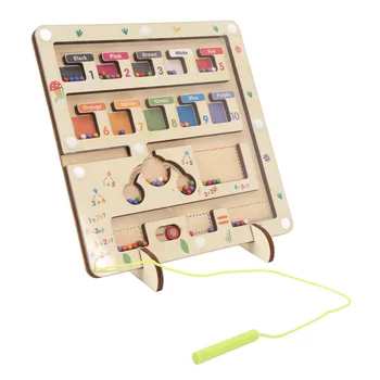 מגנטי צבע מספר מבוך צעצוע 65pcs הביצים חשבון למידה עץ לספור התאמת לוח מגנט לוח חידות לילדים