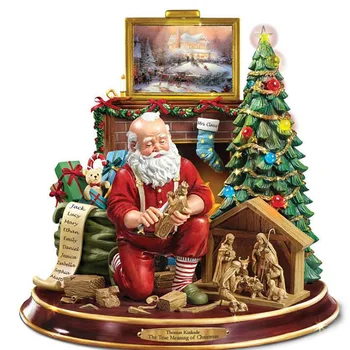חג מולד קישוט מדבקה סנטה קלאוס, עץ חג המולד מסתובב הרכבת Pvc חלון מדבקה שנה חדשה קישוט הבית Navidad 20x30
