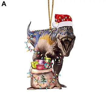 הביצוע בסדר קישוטים קישוטים לעץ חג המולד חגיגי דינוזאור קישוטי עץ ידידותי לסביבה אקריליק על חג המולד