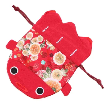 דג זהב שקית הממתקים כיס הארנק שרוך בסגנון יפני בד התינוק אדום שקיות מתנה