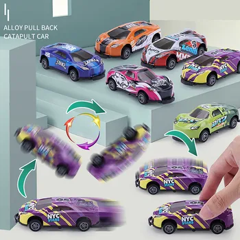 1PCS פעלול מכונית צעצוע Creativities מיני דגמי מכוניות לסגת כלי רכב קטנים משחקים פרסים חמודים פלסטיק צעצועים לילדים מתנות לילדים