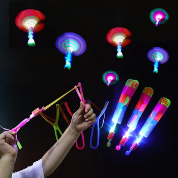 10Pcs מצחיק זוהר הקלע צעצועים יצירתיים לילדים, מתנת יום הולדת חיצוני זוהר טילים מעוט אור LED הבנים הצעצועים האהובים
