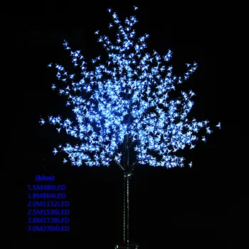 חיצוני עמיד למים מלאכותי 1.5 מ '/ 1.8/ 2.0 מ '/2.5 מ ' עץ דובדבן פרח המנורה עץ חג המולד אור הביתה פסטיבל קישוט