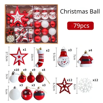 79 יח ' כדור חג המולד קישוט מיוחד בצורת מעולה סגנון עץ חג המולד תלוי תליונים הביתה מתנות חג המולד הספירות 2023