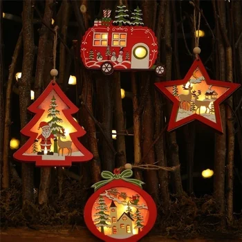 קישוטי חג המולד חדש מואר LED עץ חג המולד עץ תליונים קניון הביתה הסצנה פריסה