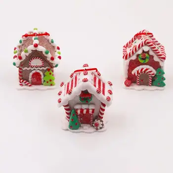 בית הממתקים קישוט לשימוש חוזר רך חימר פולימרי סוכריות חג המולד הבית תלוי קישוט עץ חג המולד חלון הבית צורה, קישוט