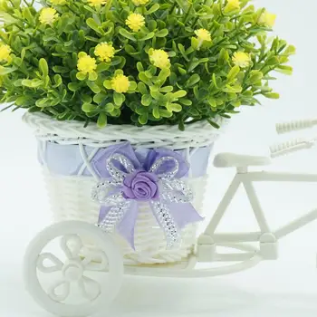 פרחים מלאכותיים קש סל תלת אופן העבודה בחנות ראווה מסיבה עיצוב הבית