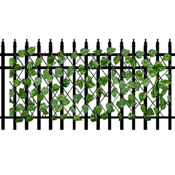 פרטיות גדר מסך מיותר דקורטיבי מלאכותי גפן כיסוי חיצוני צמחייה ירוקה, גדר, קיר קישוטים לגינה האחורית.