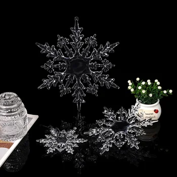 5Pcs חג המולד מלאכותית קריסטל לבנבן שקוף עץ חג מולד תפאורה תלוי קישוט מסיבת שנה החדשה אספקה מתנות DIY