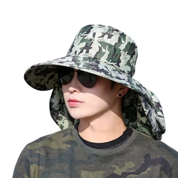 השמש בקיץ כובעים חיצונית ציד דיג כובע הגנת UV לנשימה רשת דלי כובע הסוואה טיולים טיפוס הרים כמוסות
