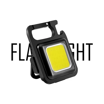 מיני פנס LED פנס העבודה נטענת בוהק קלח מחזיק מפתחות אור נייד פנס קמפינג תחת כיפת השמיים אור קטן חולץ פקקים