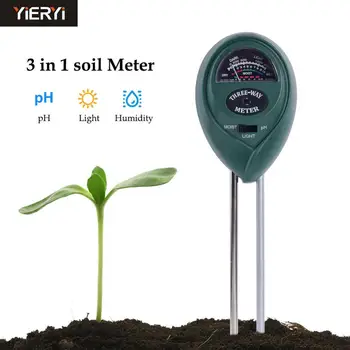 3 ב1 אדמה Humidometer לחות שמש PH מד המים בקרקע חומציות לחות אור PH בדיקת הצמחים בגינה פרחים לח הבוחן