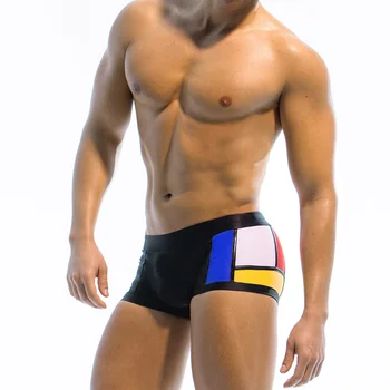 טלאים צבע סקסי בגד ים זכר קצרים בגד ים גבר בגדי חוף מכנסי גלישה ספורט לגברים מכנסיים קצרים בגד ים גבר.