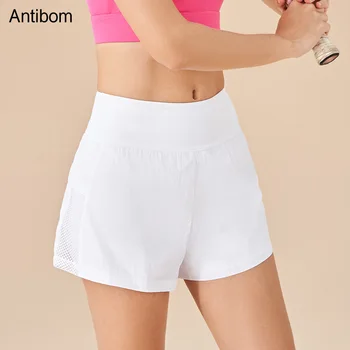 Antibom ספורט קצרים של נשים גבוהה גומי בכיס פועל כושר חופשה שני קצוות מזדמנים מכנסיים קצרים יוגה