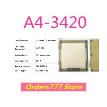חדש מיובא המקורי A4-3420 3420 מעבד 2 ליבות 2 אשכולות 2.8 GHz 65W 32nm DDR3 R4 אבטחת איכות FM1