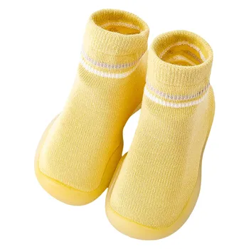 ילדים גרביים אופנתיים חדשים דפוס פשוט צבע אחיד ללא להחליק הרצפה גרביים נוחות וקלות הליכה גרביים