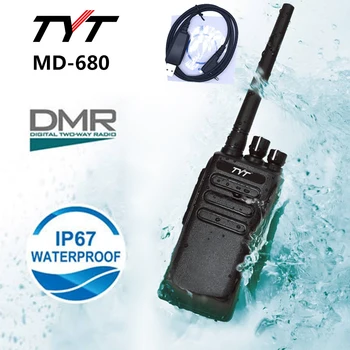 TYT MD-680 דיגיטלי/אנלוגי דו-כיווני של מכשיר קשר UHF 400-470MHz יחיד הלהקה ווקי-טוקי IP67 עמיד למים כף יד מכשיר הווקי טוקי