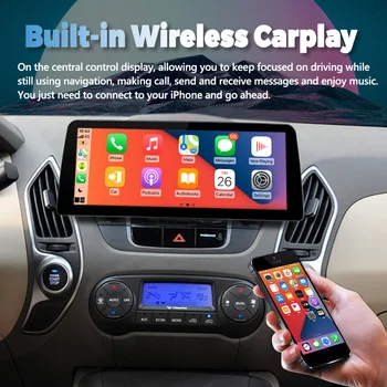 מולטימדיה Carplay ראש יחידת 12.3 אינץ Qled מסך הרכב נגן וידאו 2Din רדיו סטריאו יונדאי טוסון 2011 IX35 אנדרואיד 13 GPS