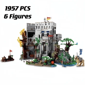 Bricklink הטירה ביער מודל יצירתי MOC סדרה מודולרית של Street View DIY קטן חלקיקים צעצועים אבני הבניין 1957Pcs