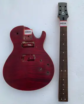 DIY מותאם אישית 6 מיתרים גיטרה חשמלית מייפל להבה החלק העליון Guitarra ללא Hardwares במלאי הנחה משלוח חינם H034